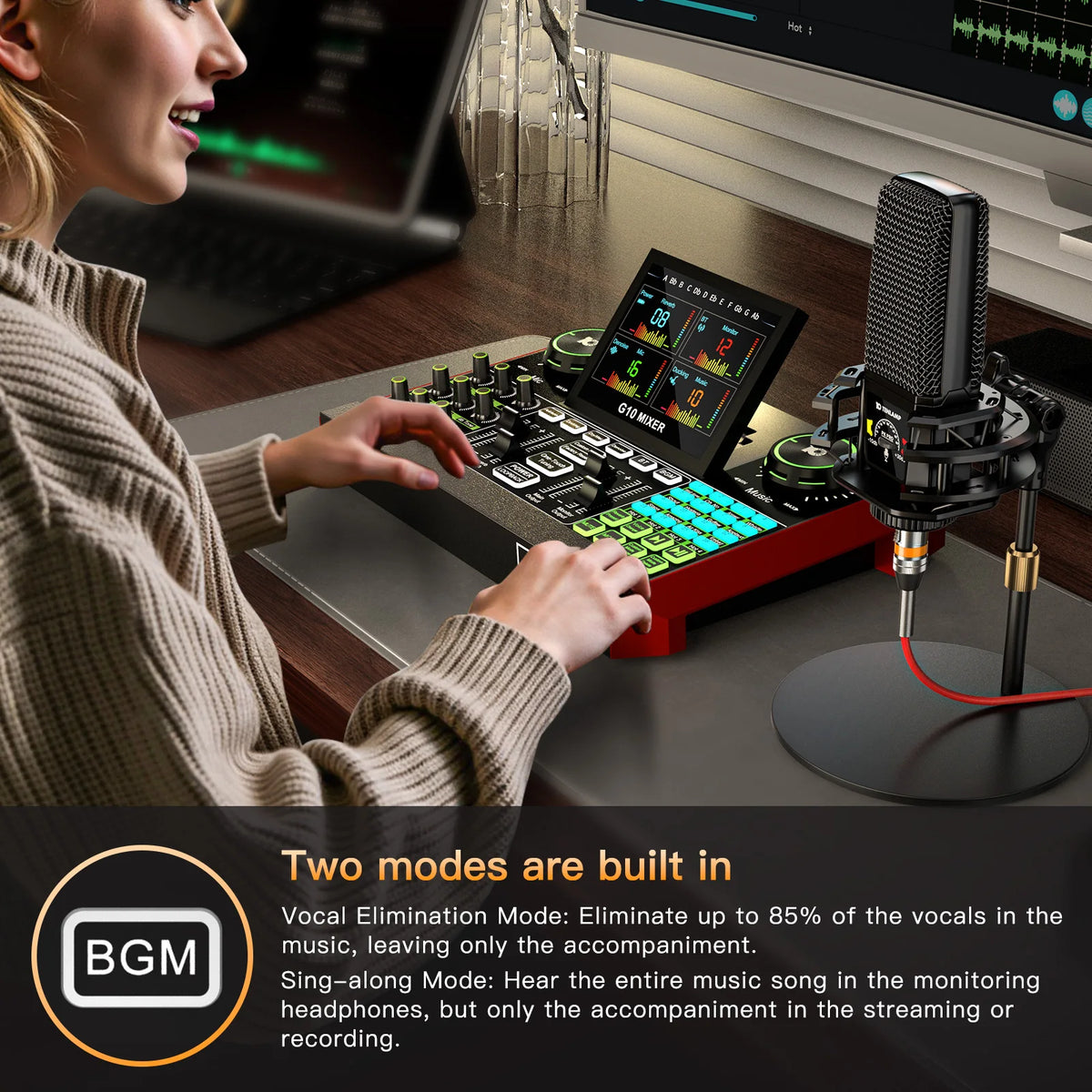Tenlamp G10 Professional Audio Mixer And Streaming Interface