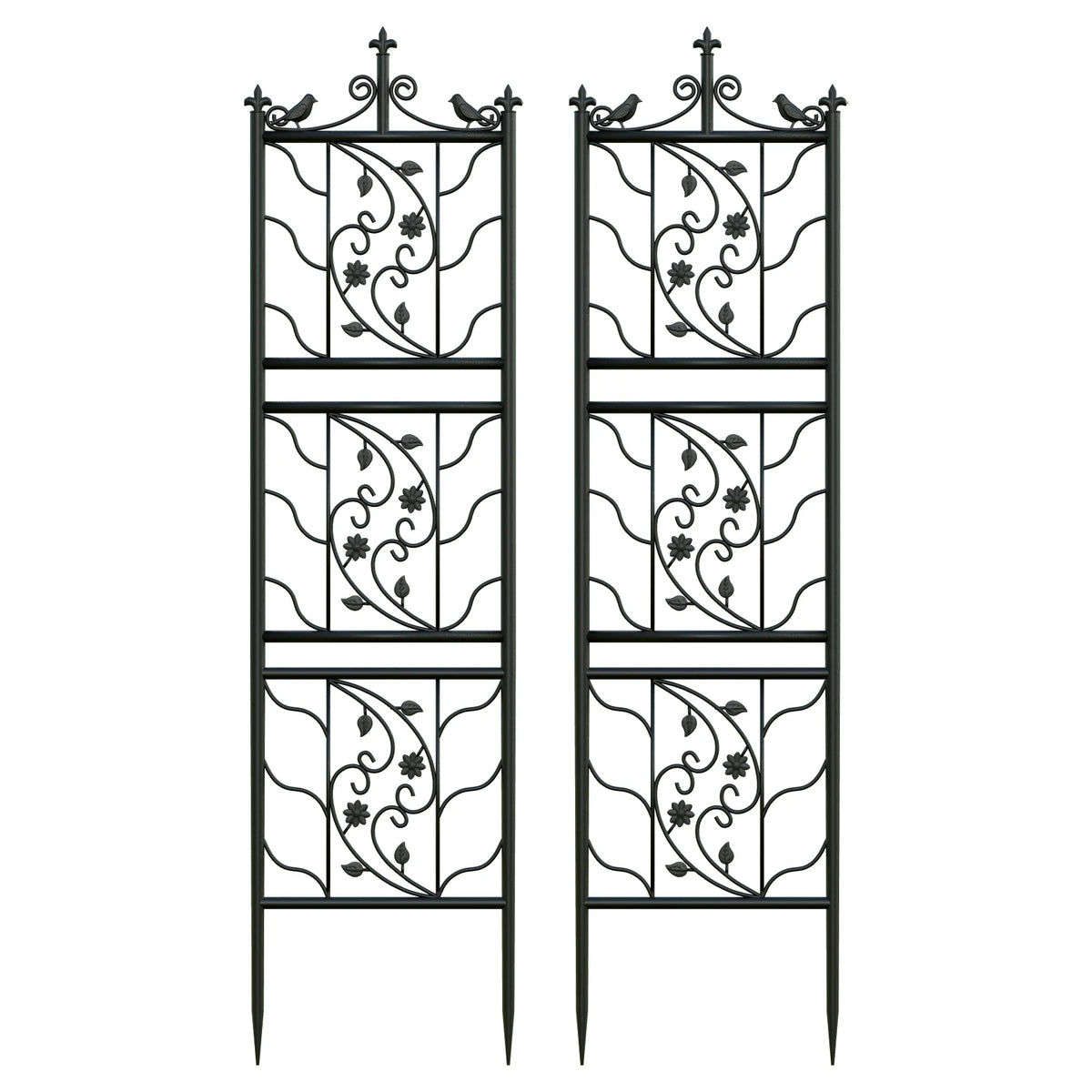 Metal Garden Trellis Panel Fence for Climbing Plants and Vines