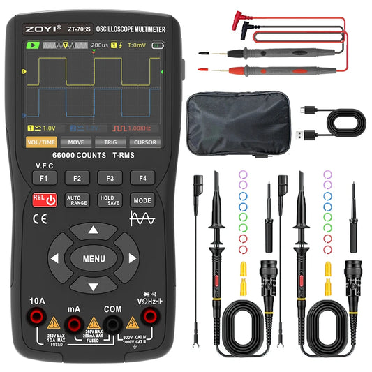 ZOYI Dual Channel 50MHz Handheld Oscilloscope Multimeter