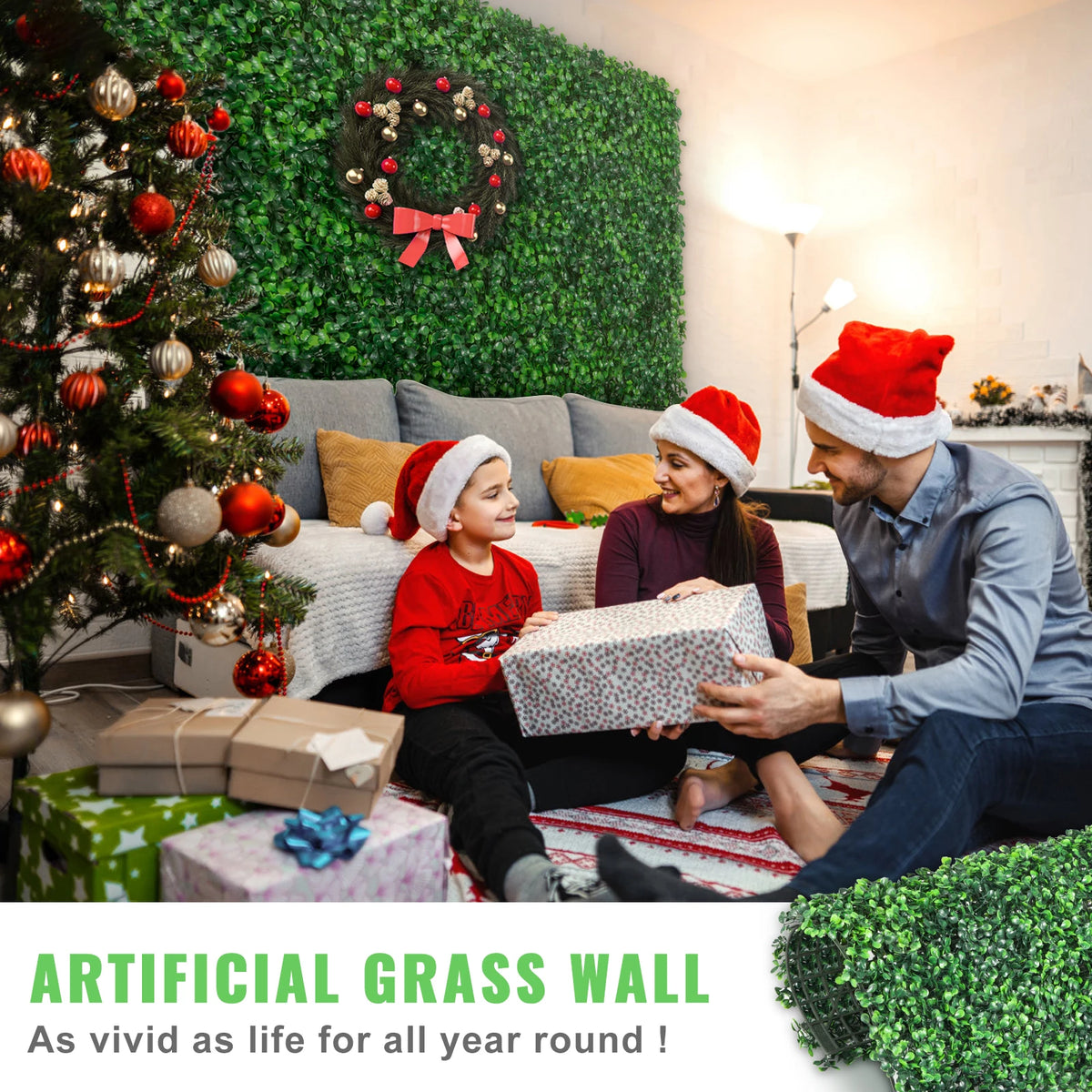 UV Protected Artificial Boxwood Panels Privacy Screen Wall Mat