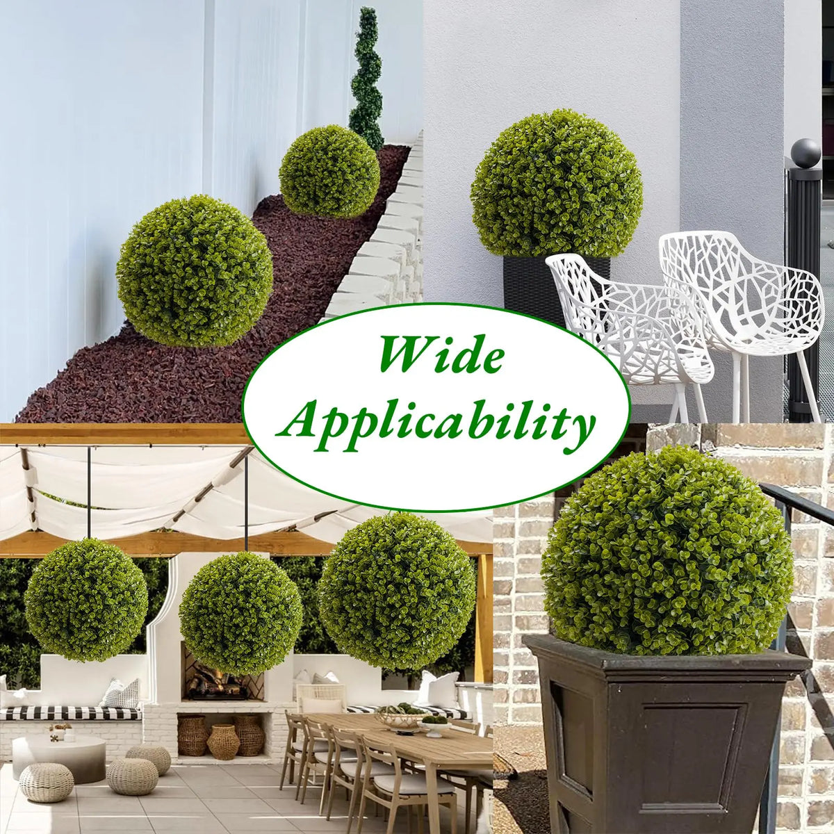 Studyset Artificial Cedar Topiary Balls Set of 2 Outdoor Decor