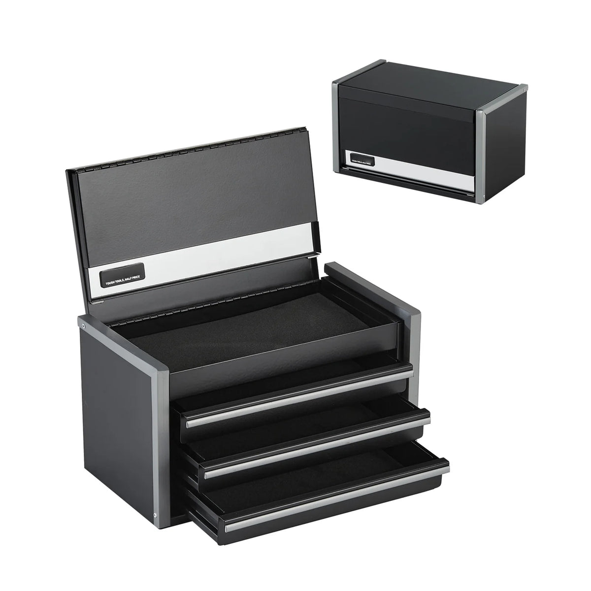 SucceBuy Portable Three Drawer Metal Tool Chest for Organized Storage