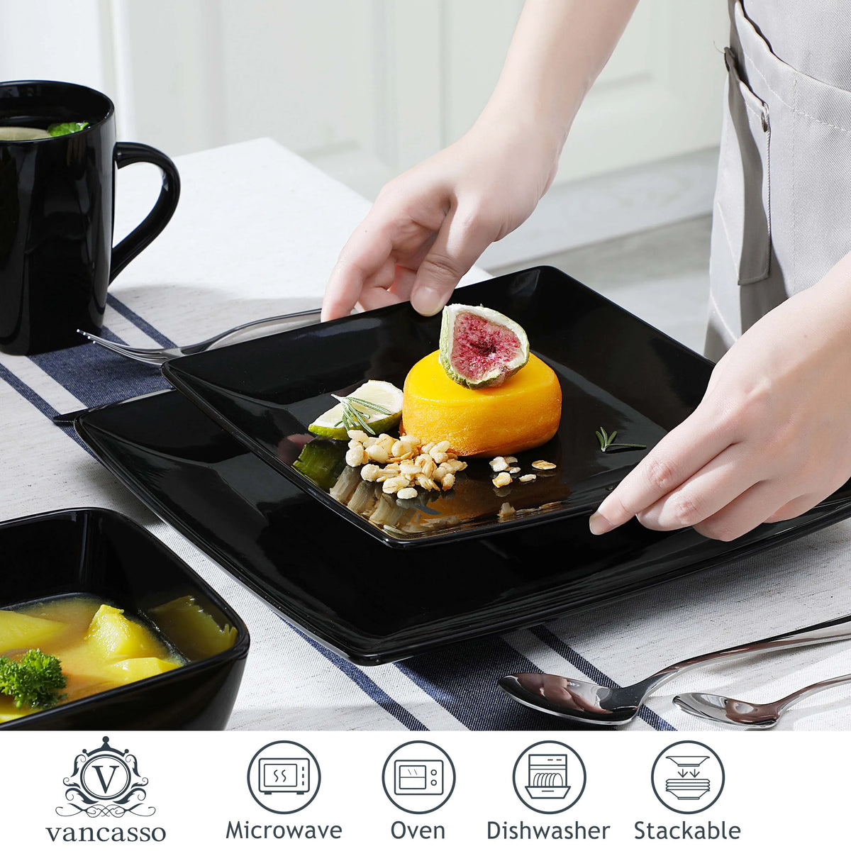 Malacasa Ceramic Porcelain Dinnerware Set With Bowls And Plates