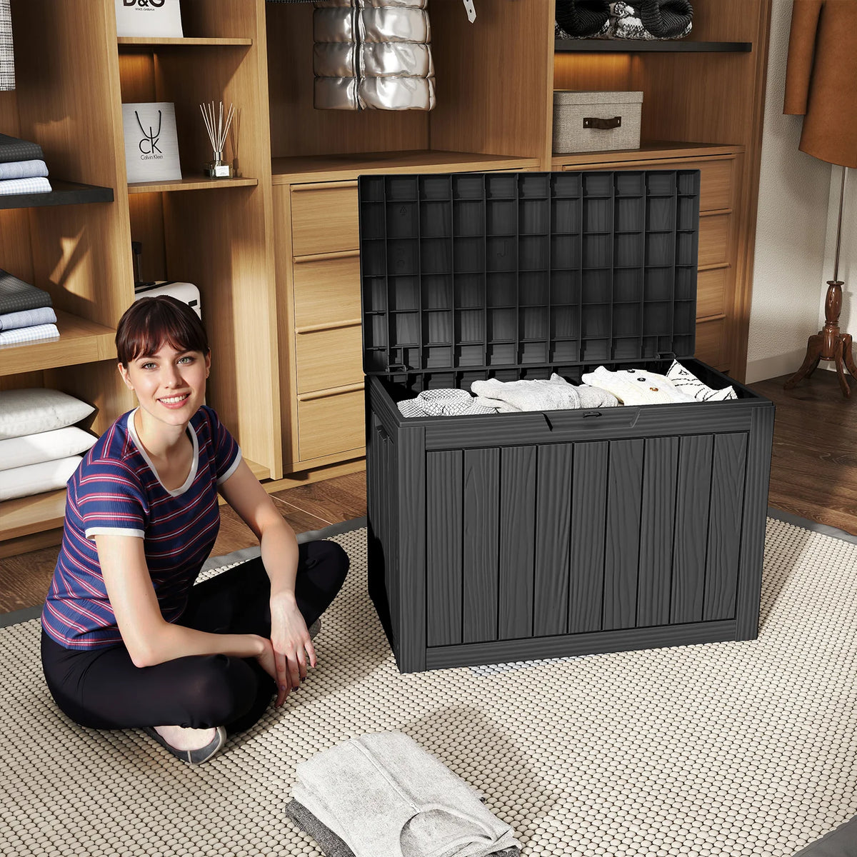 Premium Lockable Resin Waterproof Outdoor Deck Storage Box