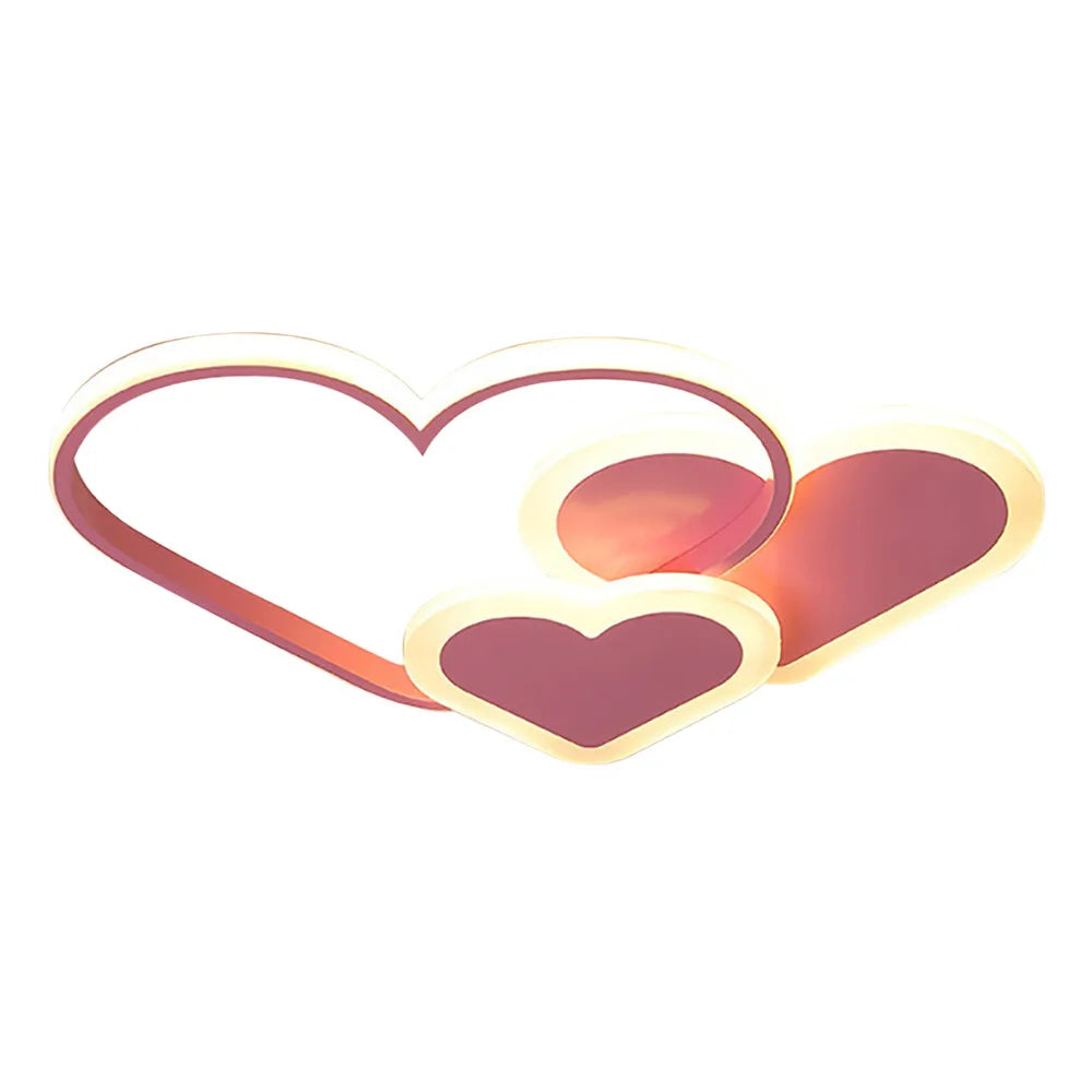 Heart Shaped LED Ceiling Lamp With Remote Control Dimmer