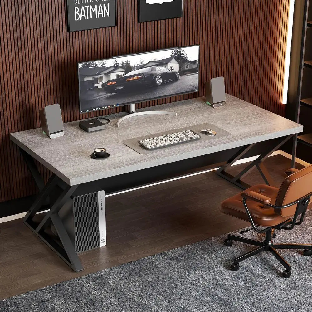 Industrial L Shaped Computer Desk With Sturdy Metal Frame