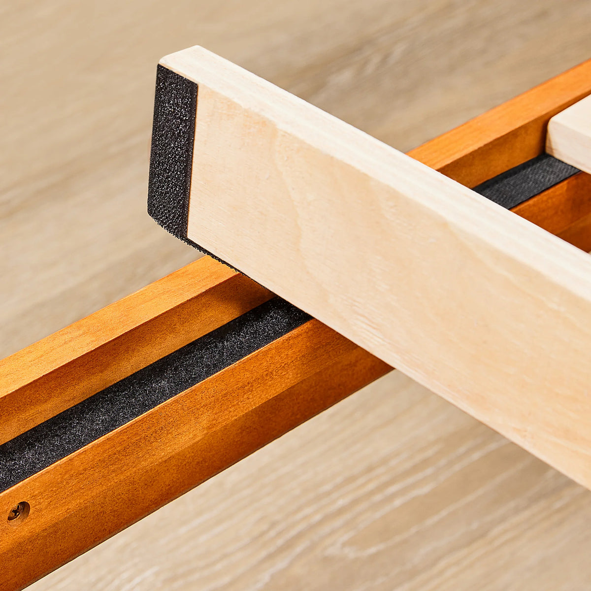 JHK Solid Wood Bed Frame With Sturdy Platform Slat Support