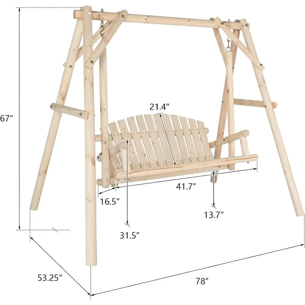Premium Wood Porch Swing Set With Bench For Peaceful Patios