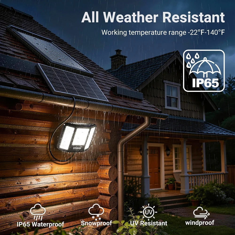 Intelamp Outdoor Solar Flood Lights With Dusk To Dawn Sensor