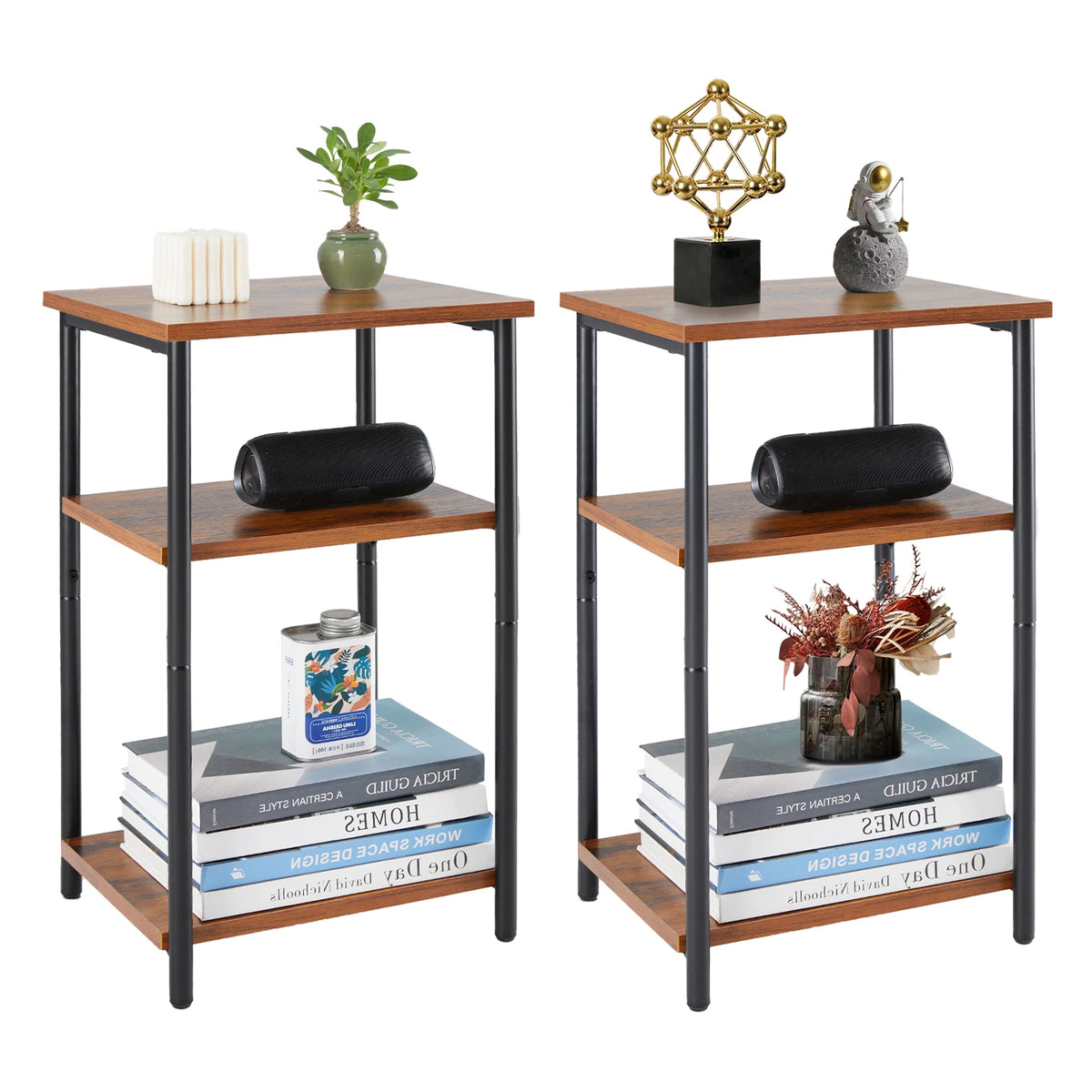 JHK Modern Steel Frame Side Table for Home Living Spaces