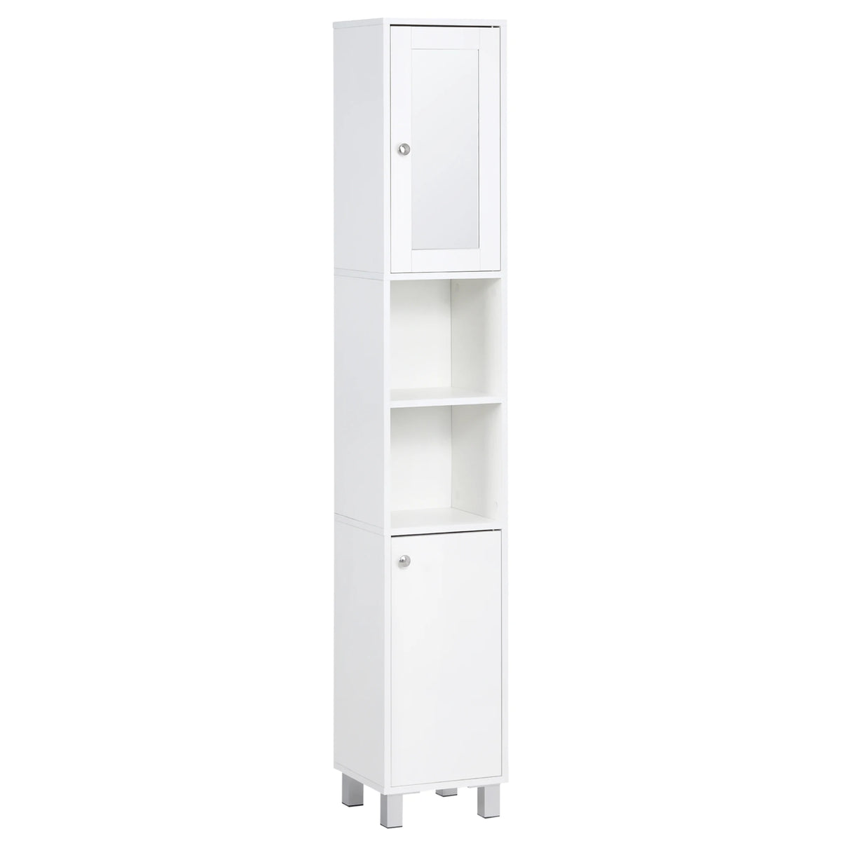 Kleankin Freestanding Bathroom Storage Cabinet With Mirror And Shelves