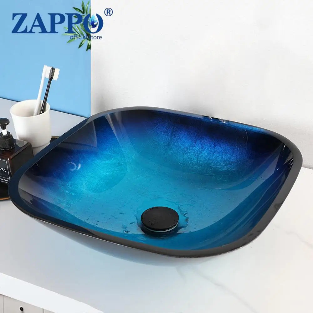 Mekkhal Tempered Glass Bathroom Oval Vessel Sink With Faucet