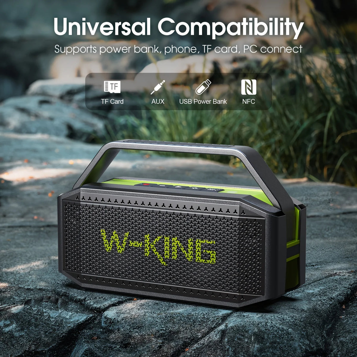 W-KING Portable Bluetooth Speaker Delivering Powerful Deep Bass