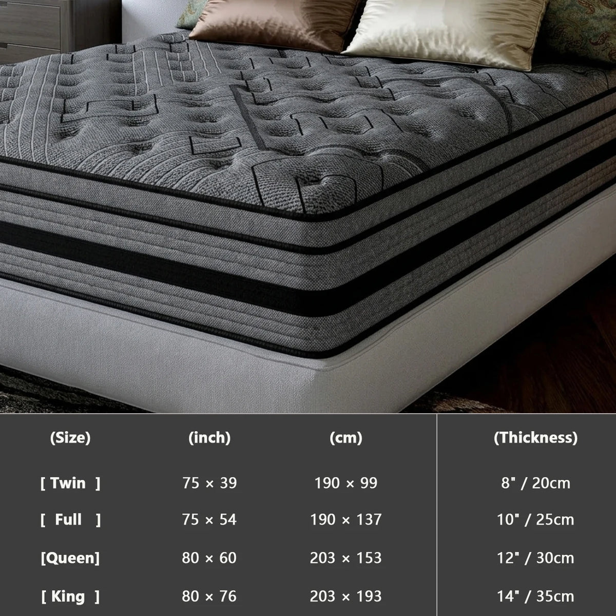 Premium Memory Foam And Spring Hybrid Mattress Offers Ergonomic Support