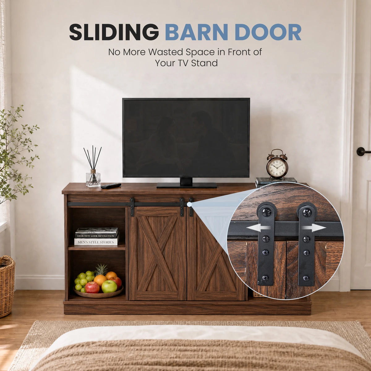 MCQ Contemporary Wood TV Stand Console With Ample Storage Space