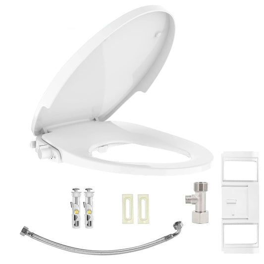 Twister Non Electric Round Bidet Toilet Seat Dual Nozzle