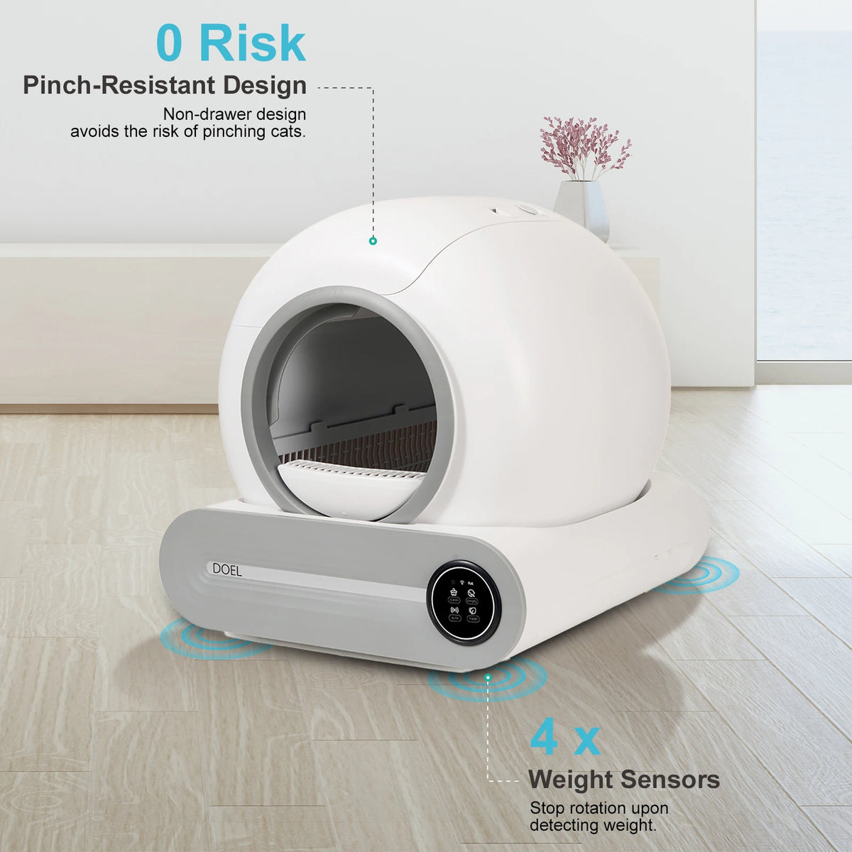 DOEL Automatic Smart Self Cleaning Cat Litter Box With App