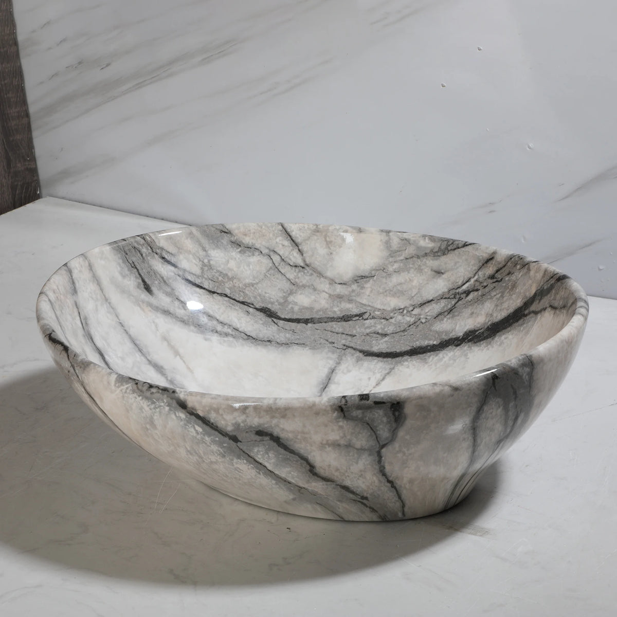 Mekkhala Rectangular Ceramic Vessel Sink Basin With Faucet