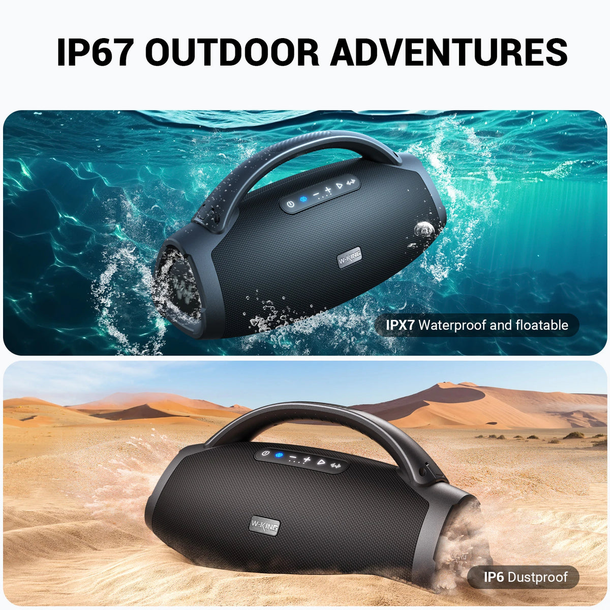 W-King D20 Portable Bluetooth Speaker Delivering Powerful Wireless Audio