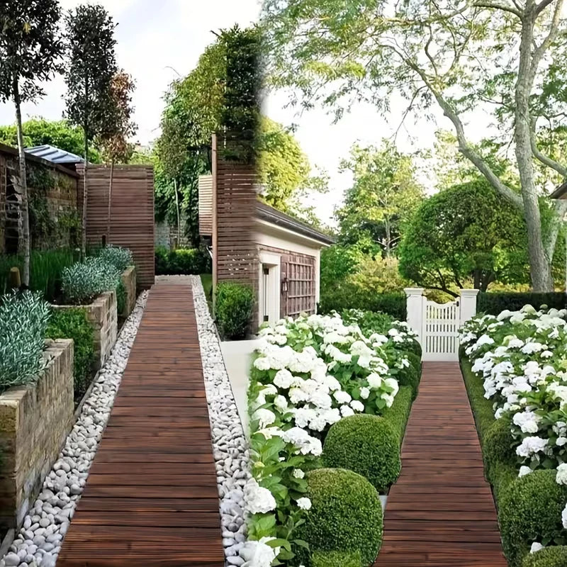 Natural Wood Roll Up Garden Pathway Portable Outdoor Walkway