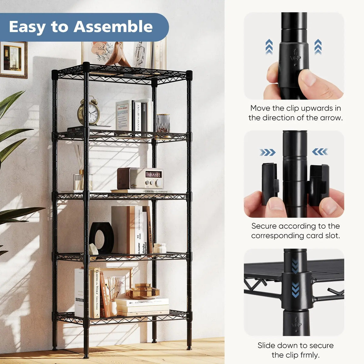 JHK Adjustable Metal Wire Storage Rack Heavy Duty Stand