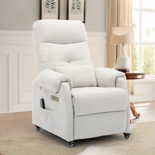 KORSER Power Recliner Chair With Wheels And USB Ports