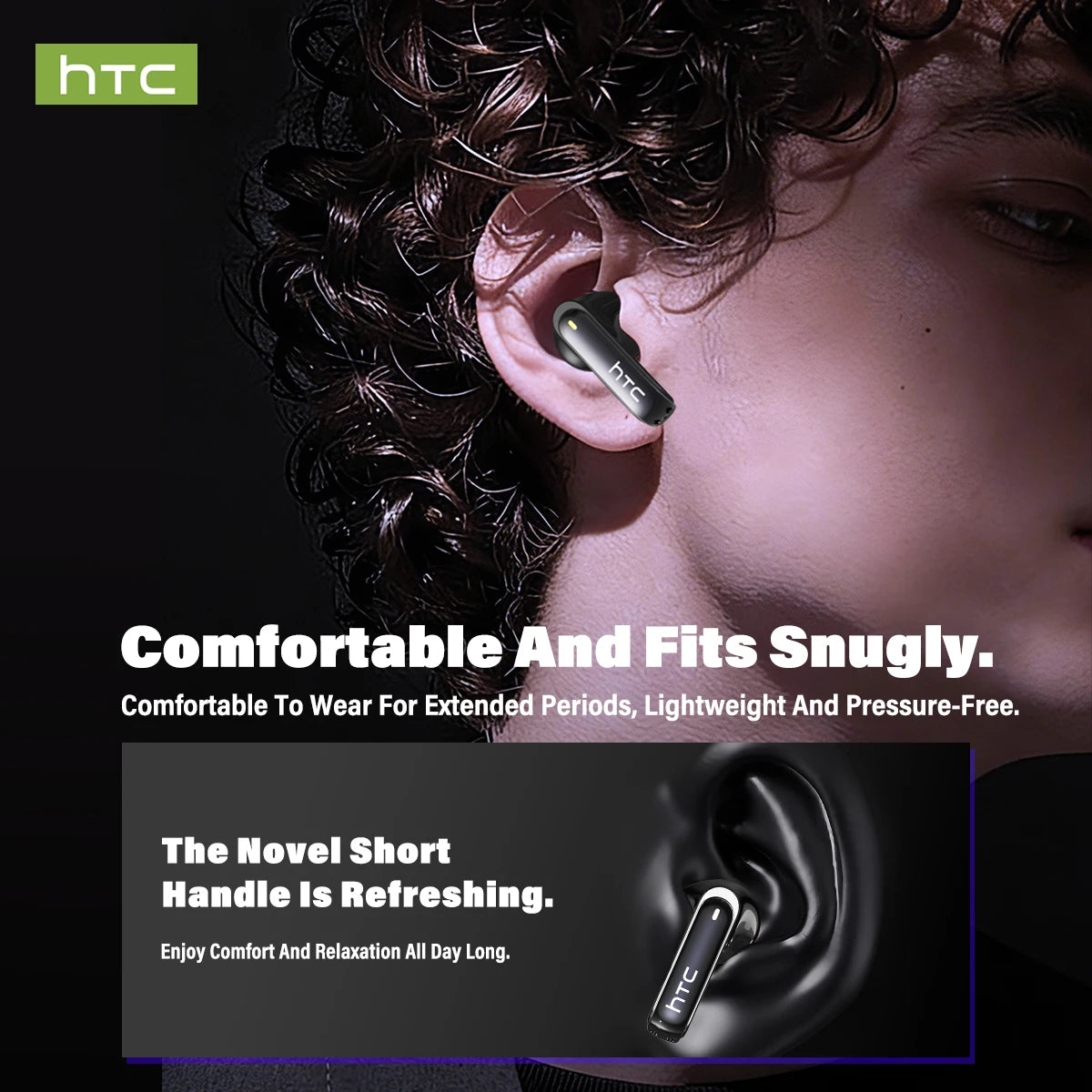 HTC NE70 Wireless Earphones Active Noise Cancelation AI Translator Battery
