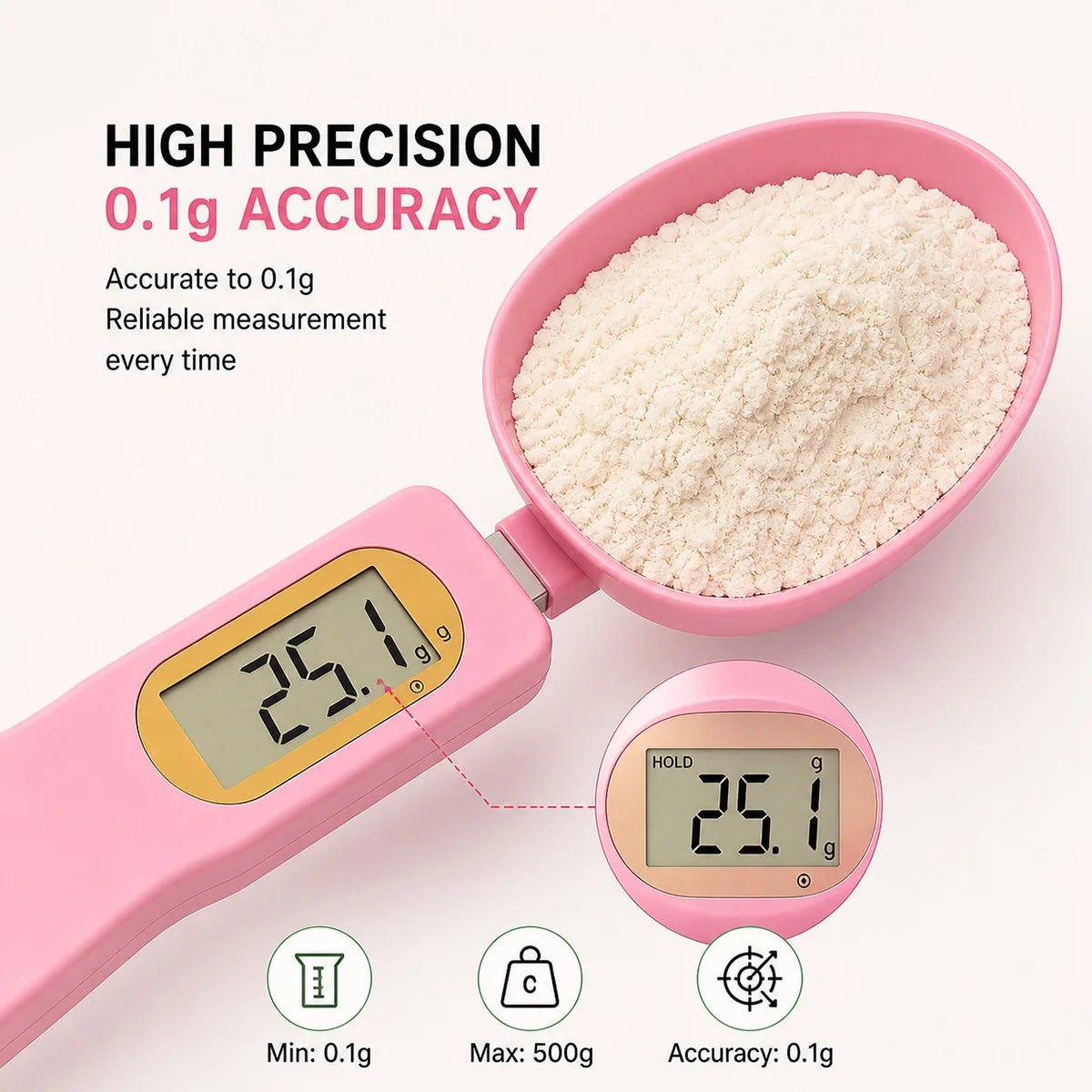 Digital Measuring Spoon Scale Lcd Display Kitchen Food Weight Tool
