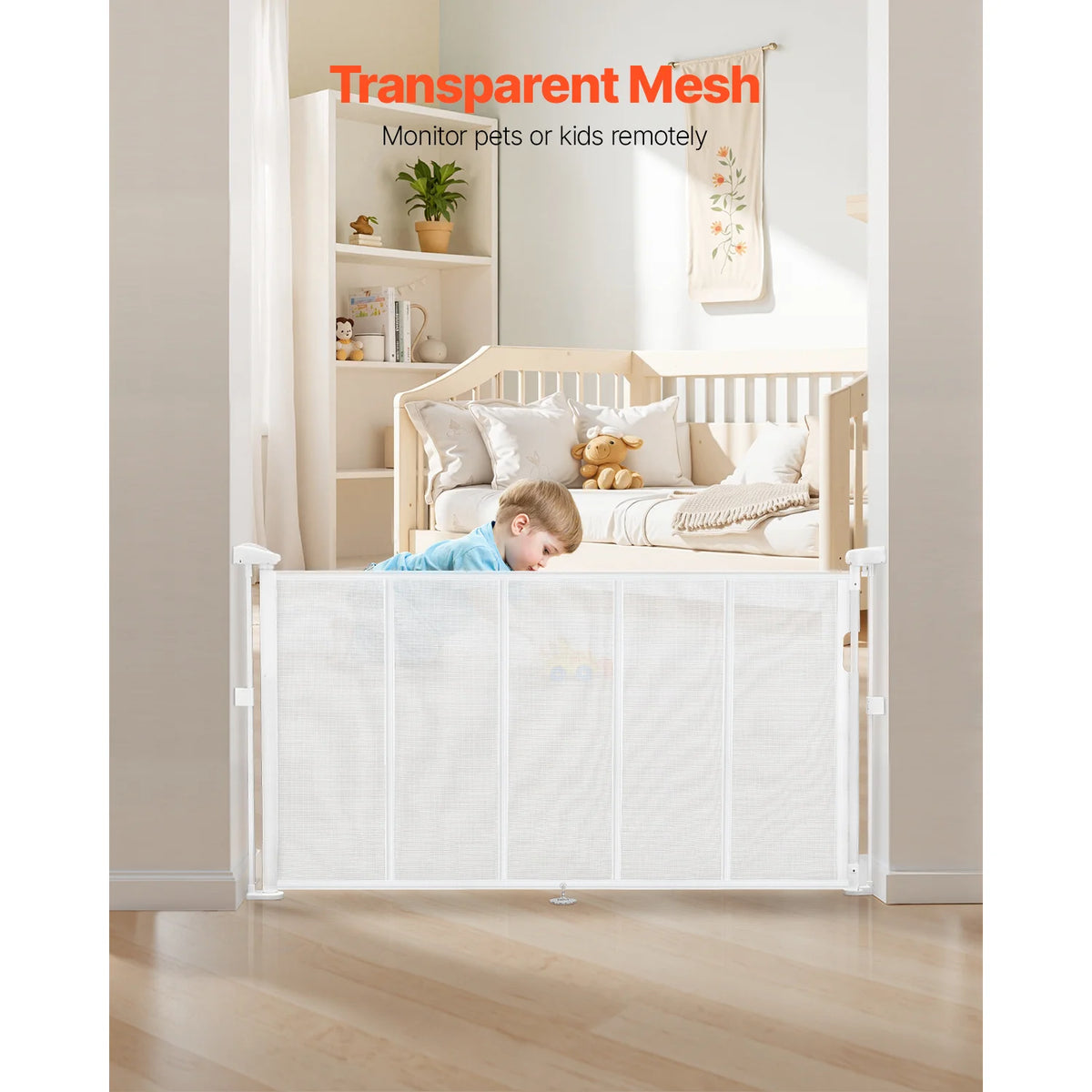 SucceBuy Retractable Safety Gate for Stairs, Doorways, Children and Pets