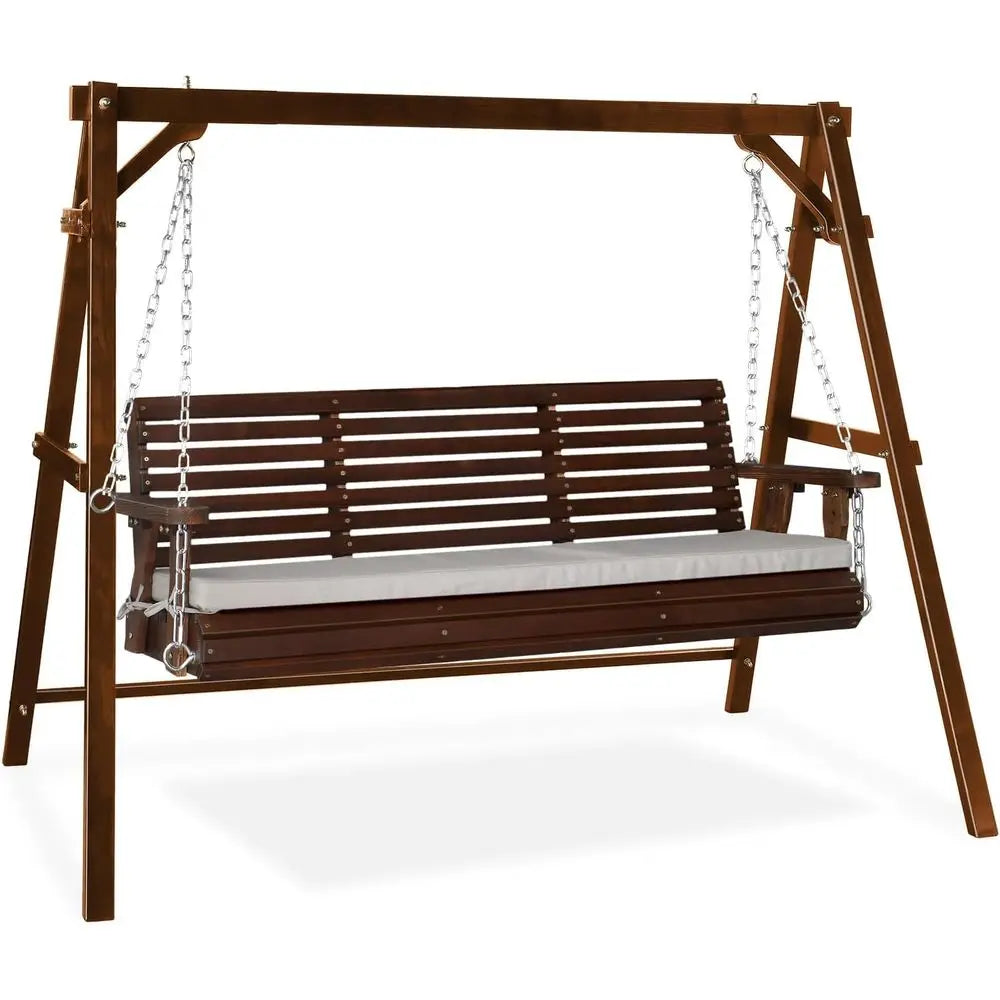 Heavy Duty Outdoor Porch Swing with Cushions Garden Pool Deck