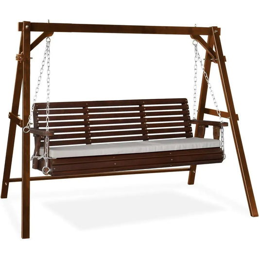 Heavy Duty Outdoor Porch Swing with Cushions Garden Pool Deck
