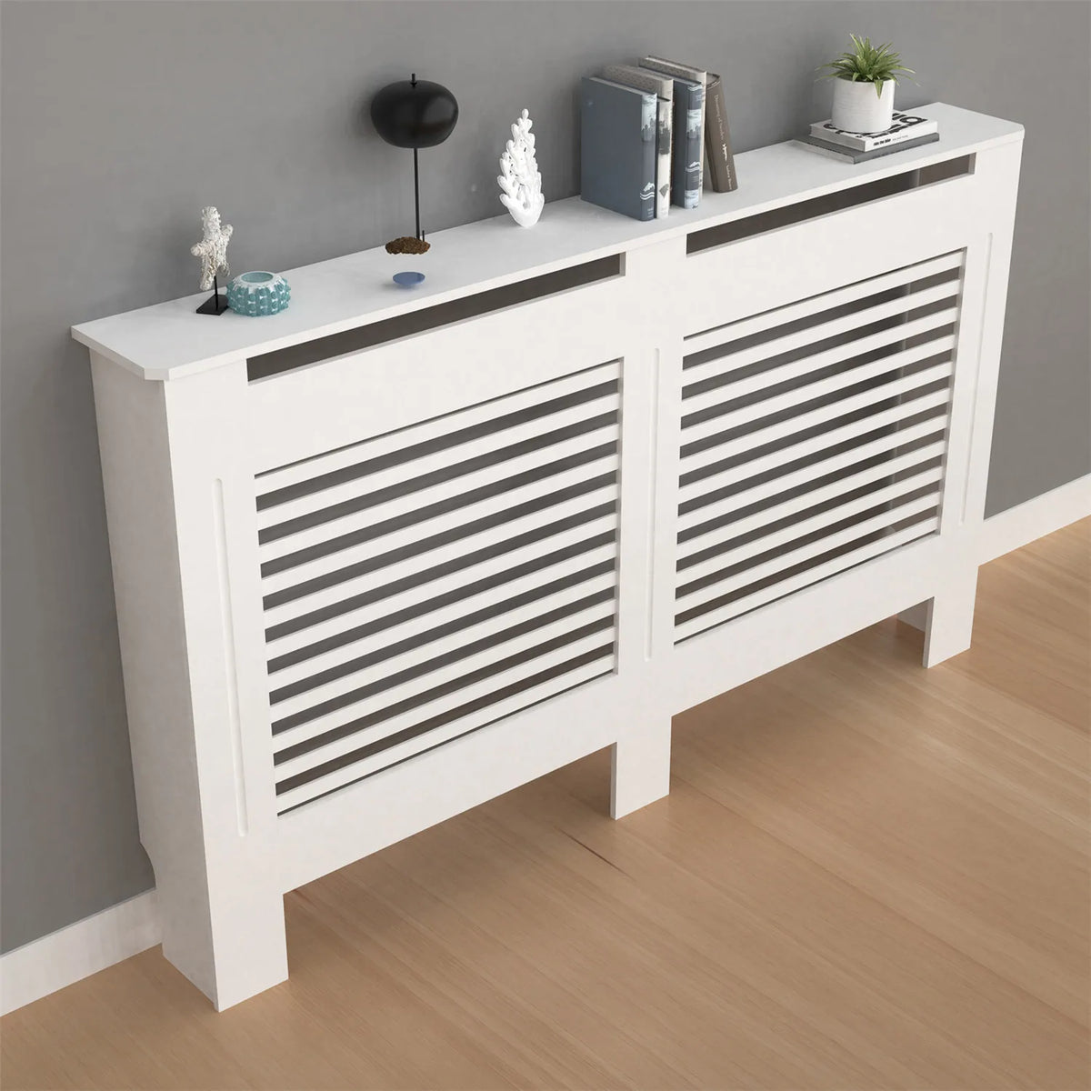 Modern Wooden Radiator Cover Cabinet With Display Shelf