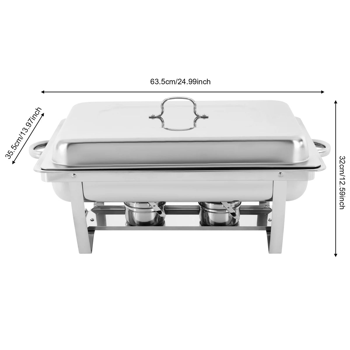 Stainless Steel Rectangular Chafing Dish Buffet Set for Catering