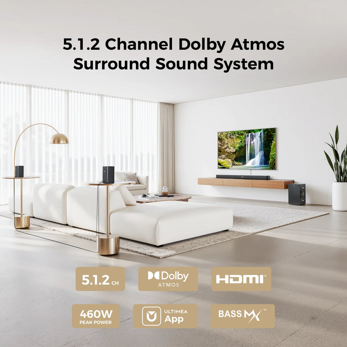 Ultimatea 460W Dolby Atmos Soundbar With Dual Surround Speakers