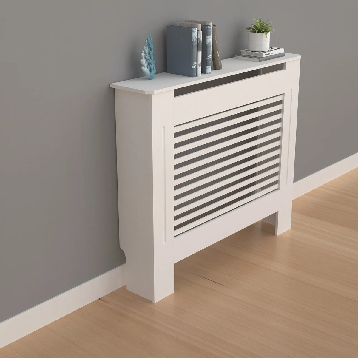 Modern Wooden Radiator Cover Cabinet With Display Shelf