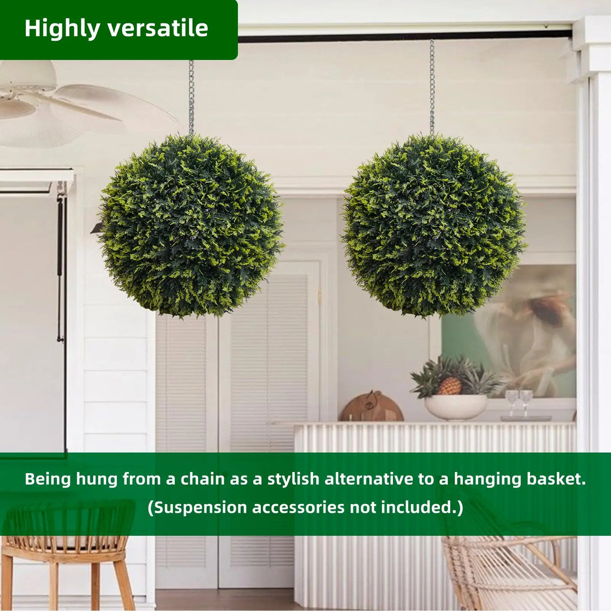 Studyset Artificial Cedar Topiary Balls Set of 2 Outdoor Decor