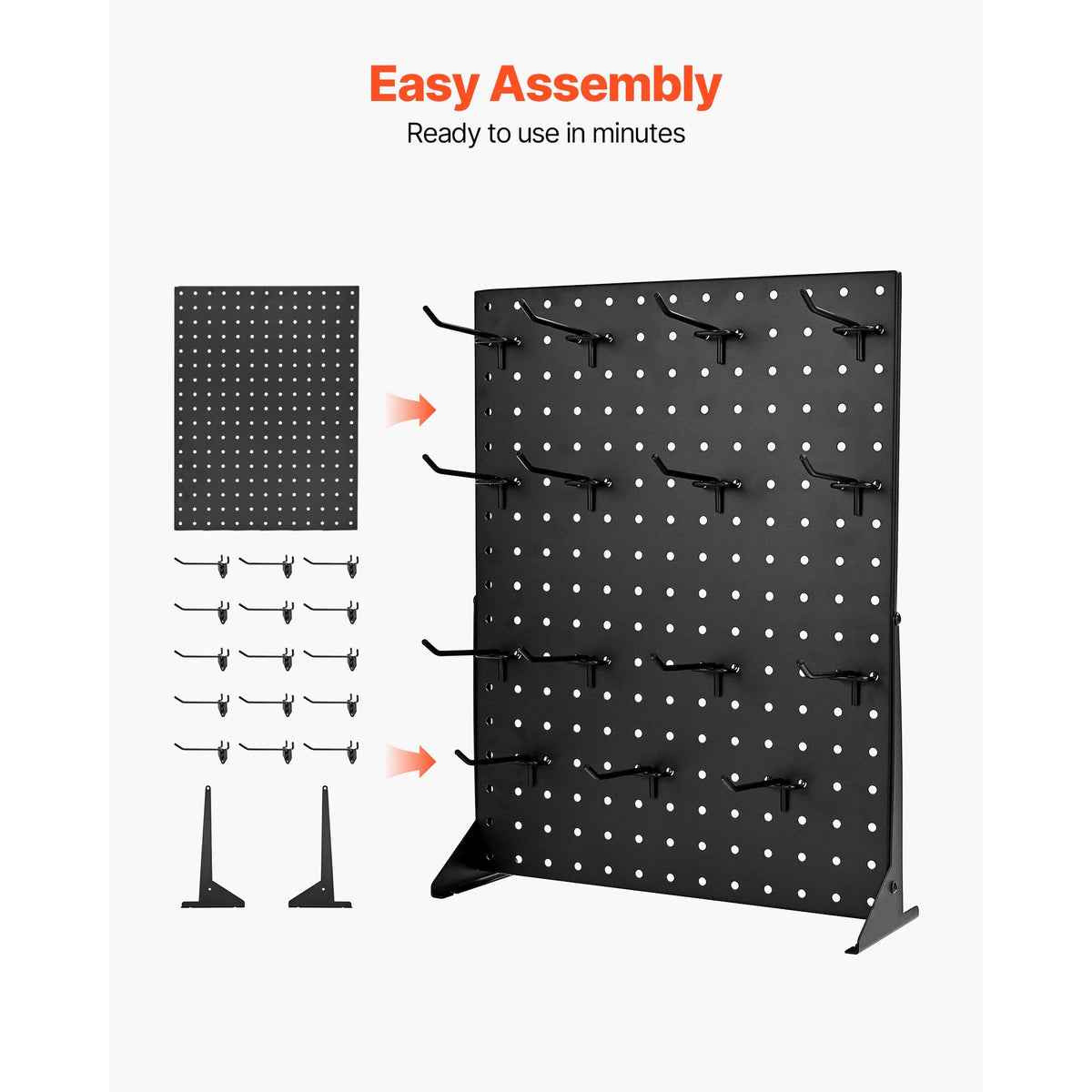 SucceBuy Tabletop Steel Pegboard Display Stand With Hooks