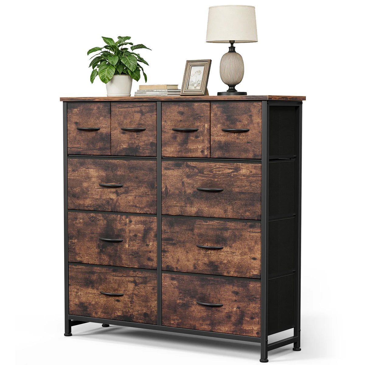 JHK Modern Fabric Drawer Storage Cabinet With Steel Frame