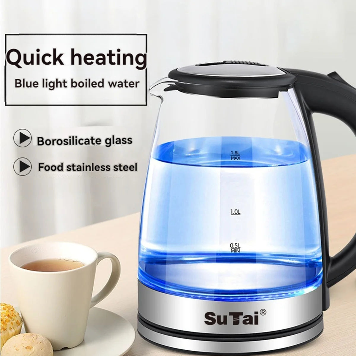 Electric Glass Water Kettle With Fast Boil And Auto Shutoff
