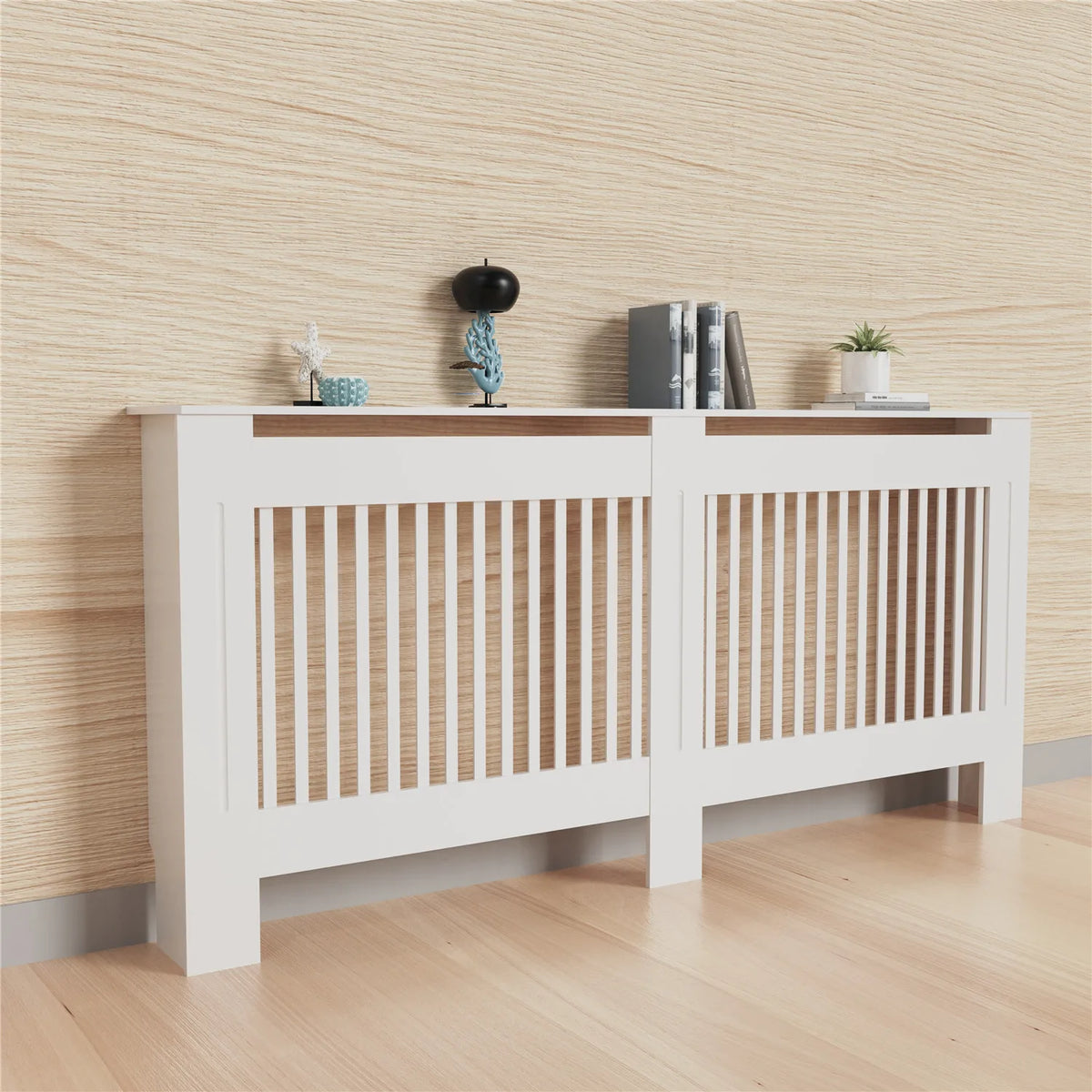 Modern Wooden Radiator Cover Cabinet With Display Shelf