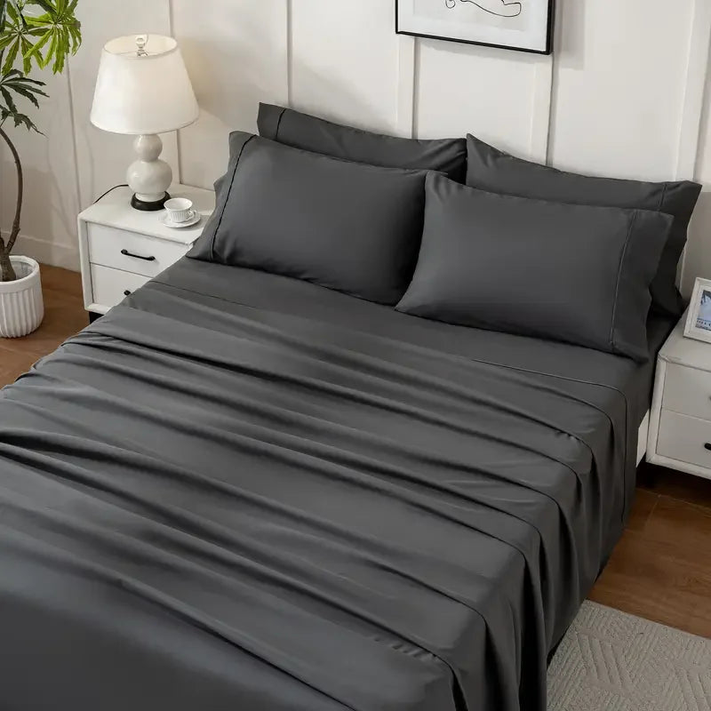 Bamboo Cooling Sheet Set With Breathable Comfort For Hot Sleepers