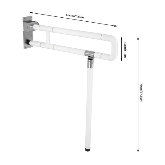 Foldable Metal Toilet Grab Bar Non Slip Bathroom Safety Support