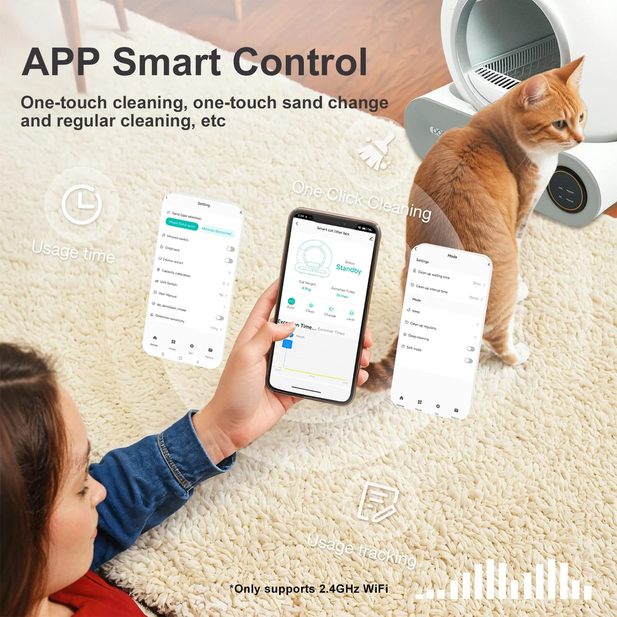 DOEL Automatic Smart Self Cleaning Cat Litter Box With App