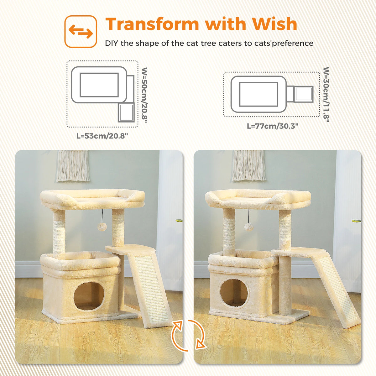 PAWZ Road Indoor Cat Tree With Sisal Scratching Post