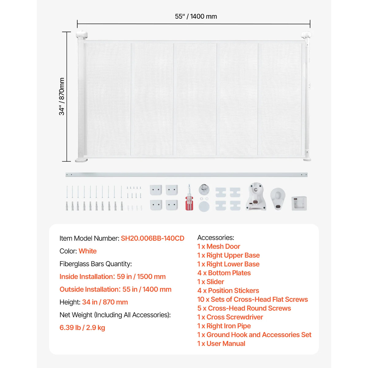 SucceBuy Retractable Safety Gate for Stairs, Doorways, Children and Pets