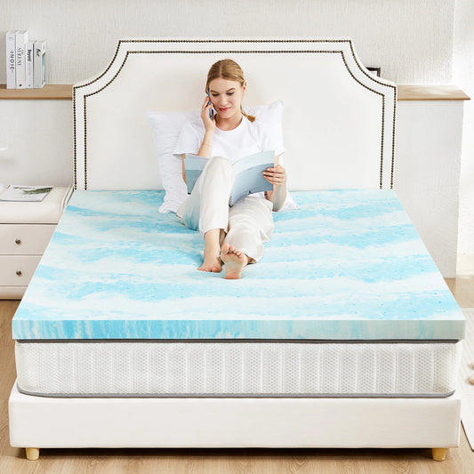JHK Premium Gel Memory Foam Cooling Support Mattress Topper