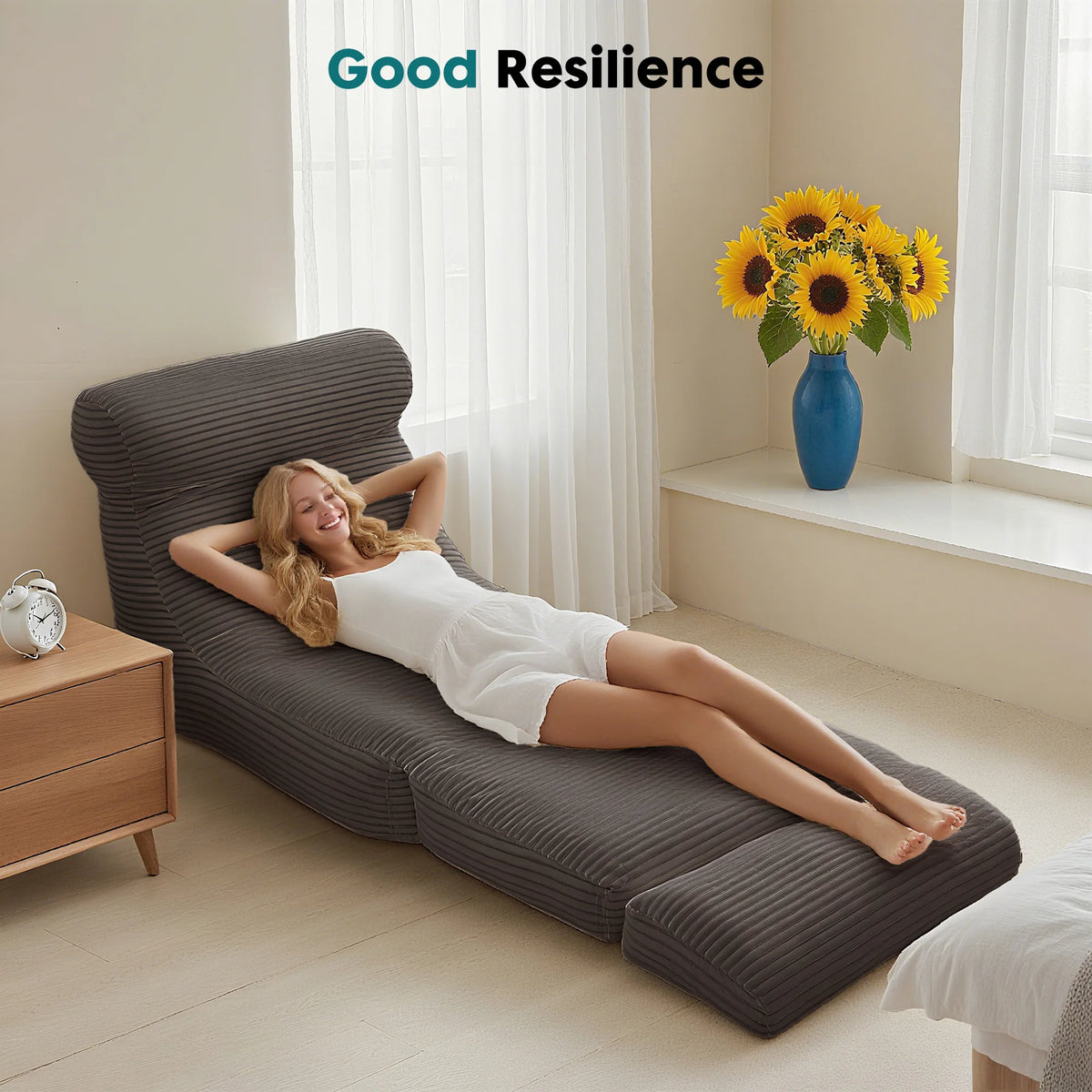 JHK Ergonomic Convertible Folding Sofa Bed with Lumbar Support