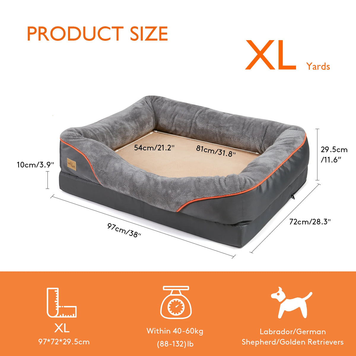 BINGOPAW Removable Cover Foam Dog Bed With Washable Waterproof Design