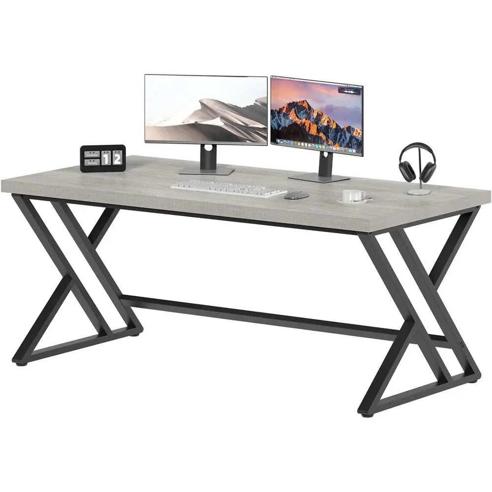 Industrial L Shaped Computer Desk With Sturdy Metal Frame