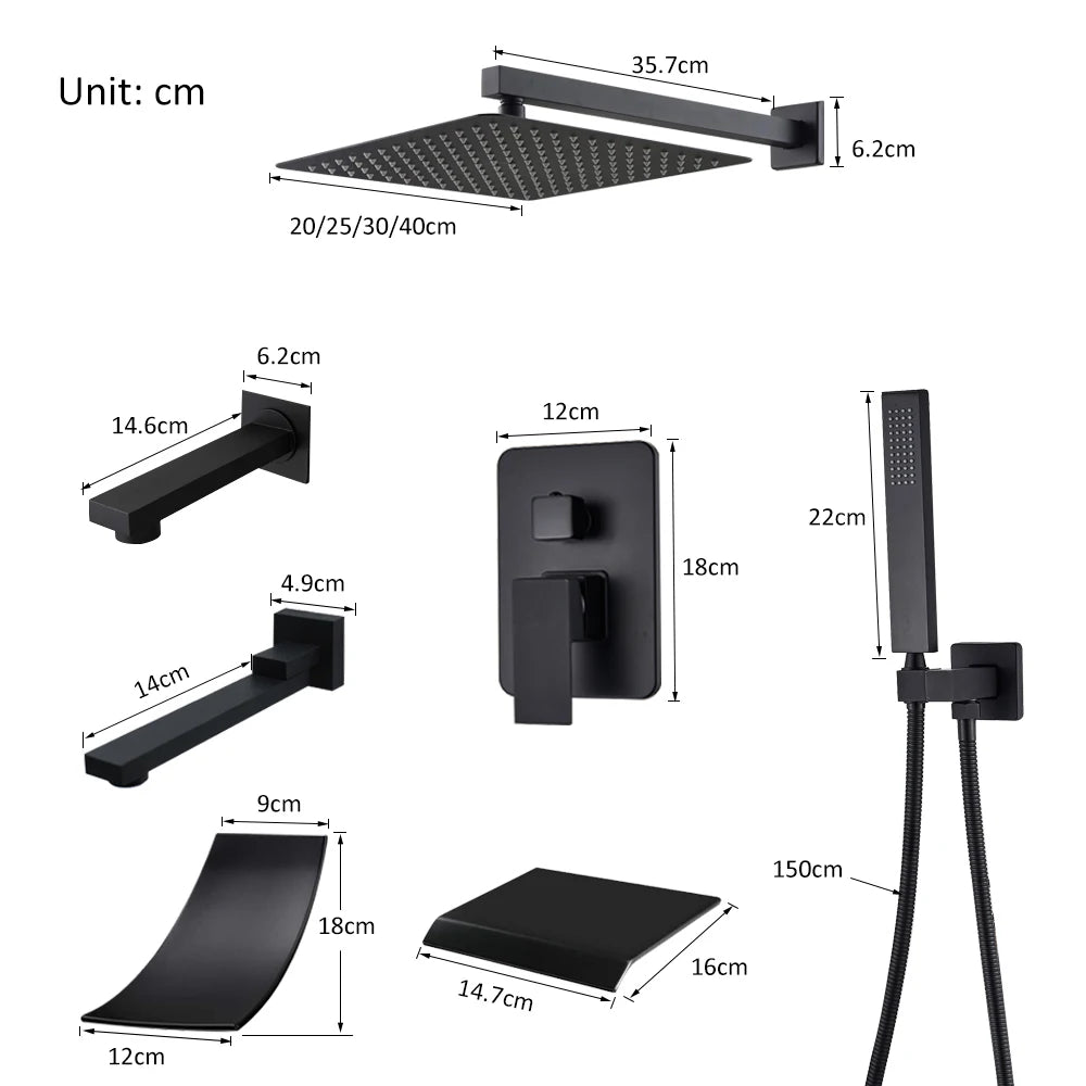 Quyanre Concealed Wall Mounted Shower Faucet And Tub Mixer